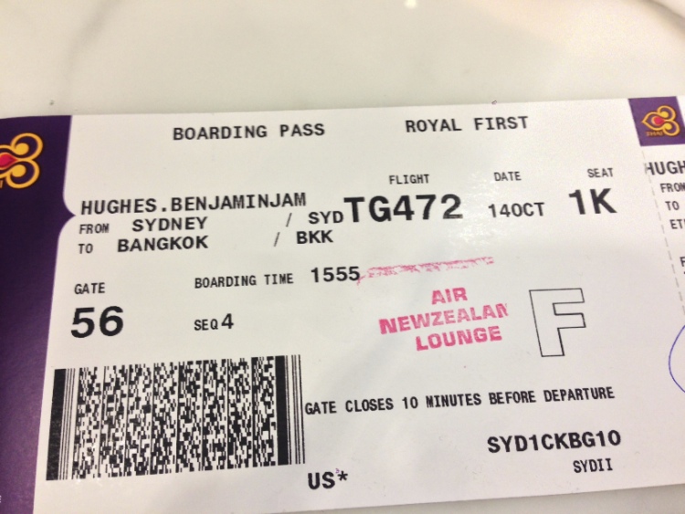 Thai Royal First Boarding Pass